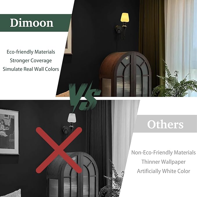 Dimoon 787''x17.7'' Peel and Stick Wallpaper Black Contact Paper - Image 9