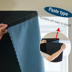 AJAZZ 100% Black Out Curtains Adhesive Blackout Temporary Curtain Rod No - Image 6