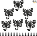 Butterfly Coat Hooks For Wall, Heavy Duty 20LB Black Coat Hooks & Towel Hooks by midukit