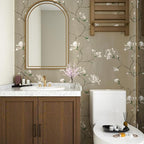 Laatse Floral Wallpaper Peel and Stick 17.5" x 118" Khaki Floral Contact Paper - Image 7