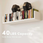 Wall Bookshelf, U Shaped Floating Bookshelf, Hanging Bookshelves - Image 5