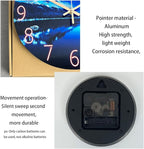 Blue Wall Clock for Bedroom 12 Inch Natural Landscape Round Analog Clock - Image 7