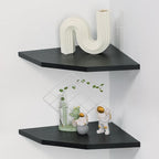 Corner Wall Shelves Set of 2, Rustic Wood Corner Floating Shelves - Image 3