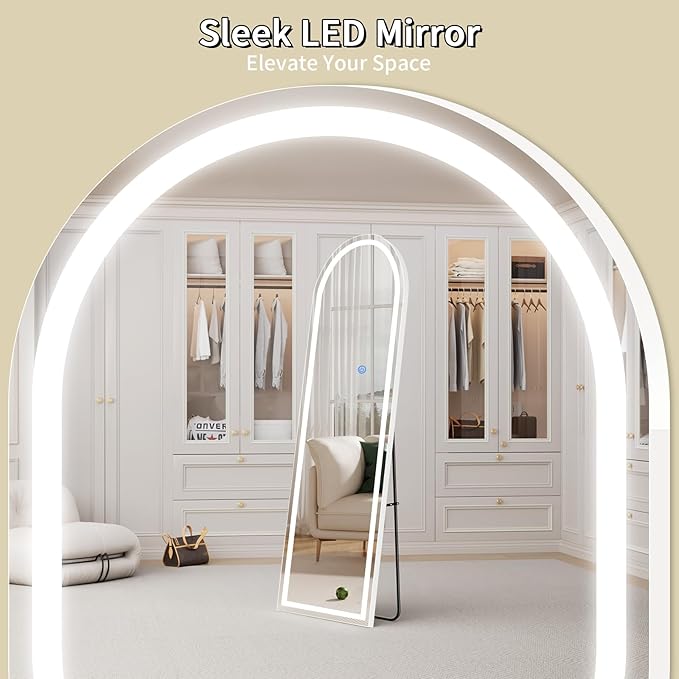 Koonmi Full Length Mirror with LED Lights 65"x26" with Dimming & 3 Color - Image 3