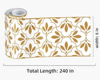 FLFK Wallpaper Border Gold and White Patterns Peel and Stick Wall Border Self - Image 2