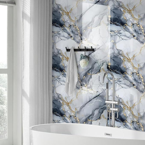 22pcs Marble Peel and Stick Waterproof Wall Panels, Heat-Resistant Backsplash - Image 2