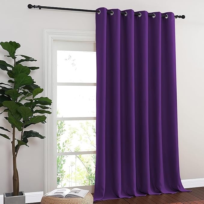 NICETOWN Room Divider Curtain 132 Inches Long, Wide Blackout Sliding Door - Image 8