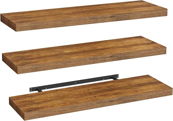 RALGEND Floating Shelves for Wall, 1.5" Thick Wall Shelf Set of 3 by RALGEND