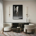 Framed Black and White Abstract Wall Art, Modern Elegant Large Prints Paintings - Image 4