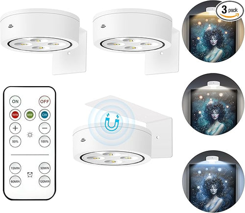 3Pcs Picture Light Battery Operated, Wireless Led Painting Light by Kandicyar
