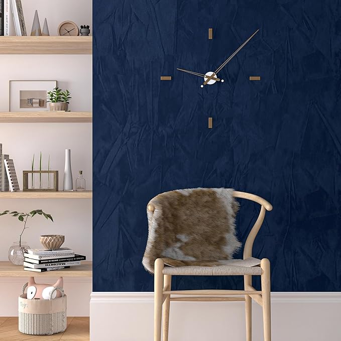 30" x 160" Large Self Adhesive Velvet Wallpaper Blue Flocking Liner Blue Felt - Image 9