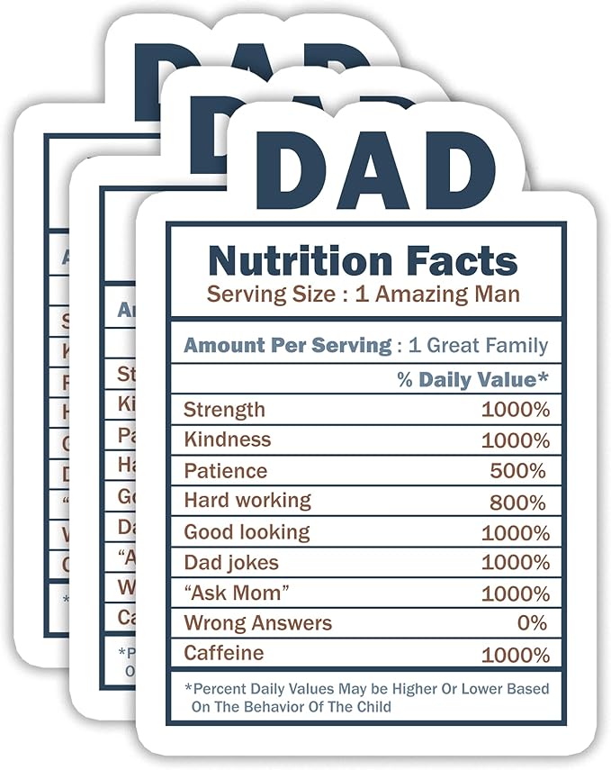 (3PCS) Dad Stickers, Waterproof Vinyl Decals for Laptops, Tumblers, Books, Scrapbooks, Water Bottles, Father's Day Gift for Dad, Papa 3 x 2.1 Inch