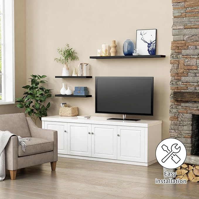 Forbena 24 Inch Long Black Floating Shelves - Image 4