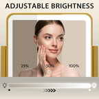 ROLOVE Gold Lighted Makeup Mirror, 3-Color Dimmable Lighting, 360° Rotation - Image 3