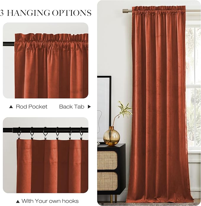 NICETOWN Burnt Orange Room Darkening Curtains - Image 7