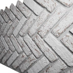 EverStone Herringbone Faux Brick Panel, 46 1/2"W x 25 1/4"H x 1"D, Rustic White - Image 7