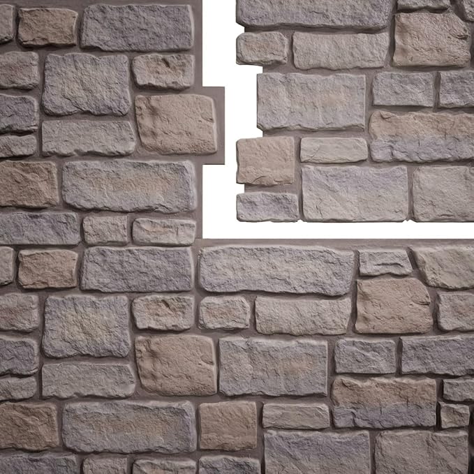 EverStone Cobblestone Faux Stone Panel, Harbor Mist Color - Image 9