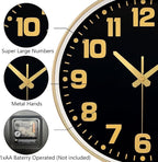 Modern Silent Wall Clock, 10inch Non-Ticking Analog Battery Operated Clock - Image 6