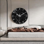 Oversized Decorative Clocks Battery Operated 24 Inch Marble Black Wall Clock - Image 3