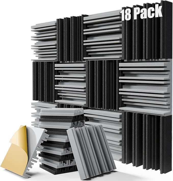 18 Pack Sound Proof Foam Panels by ZELMINE