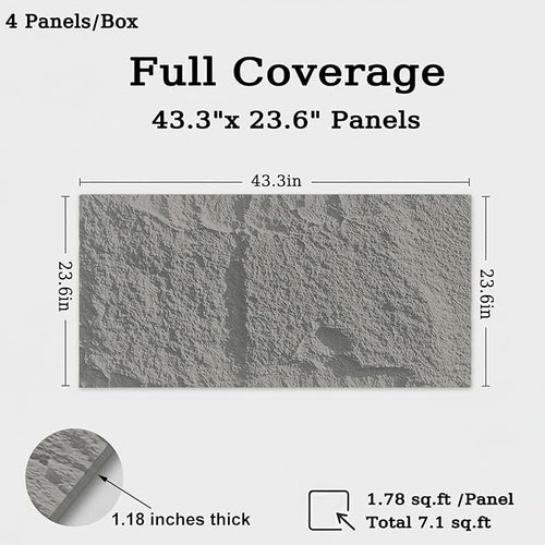 3D Faux Stone Wall Panels, 1.18" wall Panels - Image 2