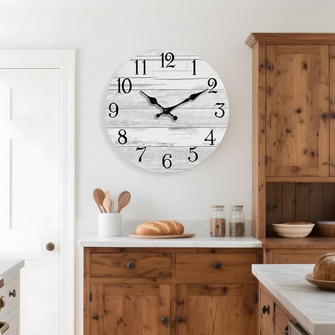 KECYET Wall Clock Battery Operated 18 Inch Large Gray Silent Non Ticking - Image 4