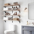 YGEOMER Floating Shelves for Wall, 35in Light Carbonized Brown Wall Shelves for - Image 4
