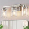 DORESshop 17 Inch Bathroom Light Fixtures, 3-Light Nickel Bathroom Lighting by DORESshop