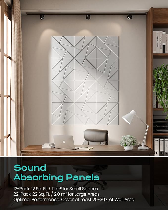 18-Pack Acoustic Panels, Peel & Stick Sound Proof Foam Panels - Image 6