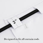 RYB HOME White Curtains for Living Room, Back Tab & Rod Pocket Top Insulating - Image 5