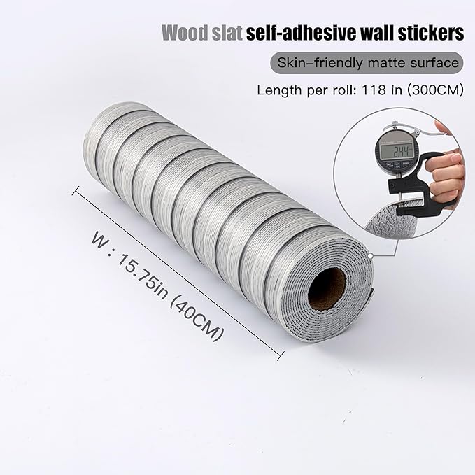 Peel and Stick PVC Slat Wall Panels, Wood Grain Self-Adhesive Soundproof - Image 4