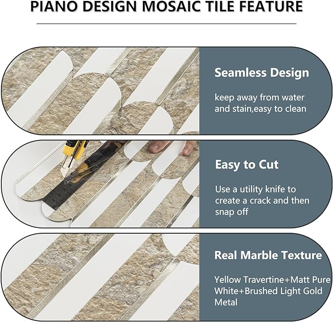 Vamos Tile Peel and Stick Backsplash Seamless Tile, 10 Sheets Stick on - Image 3