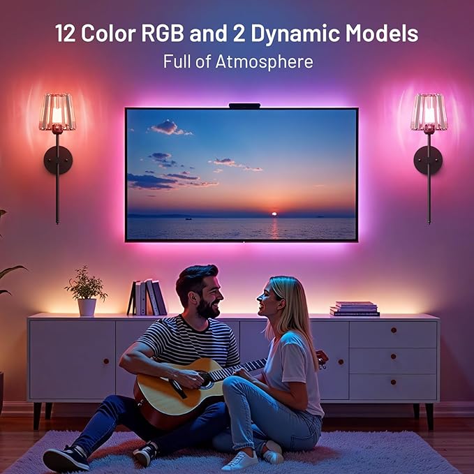 Crystal Battery Operated Wall Sconces Set of 2, 12 RGB and 3CCT Dimmable Wall - Image 5