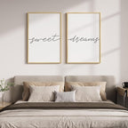 Framed Sweet Dreams Wall Art for Bedroom Decor, Modern Black and White - Image 7