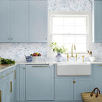 Ismoon Blue Wallpaper Peel and Stick Floral Vintage Stick on Wall Paper French - Image 8