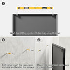 Dewfig Rectangle Wall Mirror, Window Mirror Wall Mounted, Large Black Mirrors - Image 7