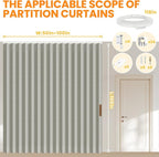 Room Divider Curtain Sets with Flexible Ceiling Track, Privacy Soundproof - Image 2