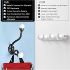 Indian Shelf Pack of 12 Heavy Duty Double Prong White Decorative Coat Hooks - Image 7