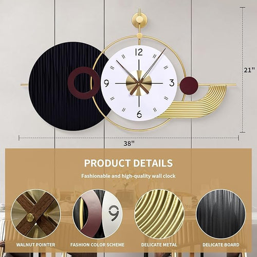 37.8×21 Inch Light Luxury Retro Wall Clock - Image 2