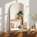 Sweetcrispy 26.5"x38" Arched Gold Bathroom Vanity Mirror - Image 5