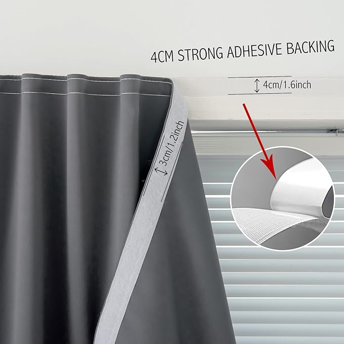 Portable Light Blocking Curtains Self-Stick Design, Removable Adhesive Window - Image 7