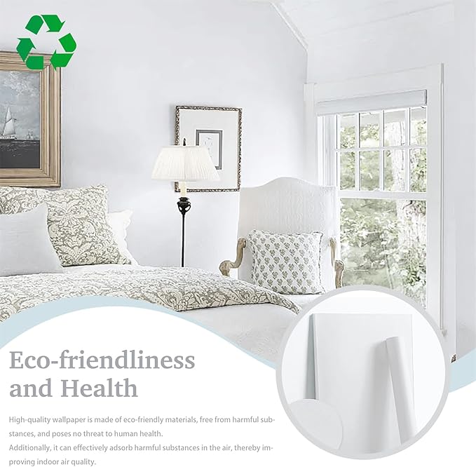 Dimoon 17.7''x78.7'' Peel and Stick Wallpaper White Contact Paper - Image 5