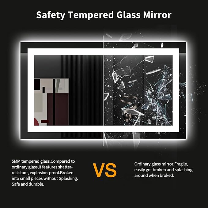 LOAAO 40X24 LED Bathroom Mirror - Image 8