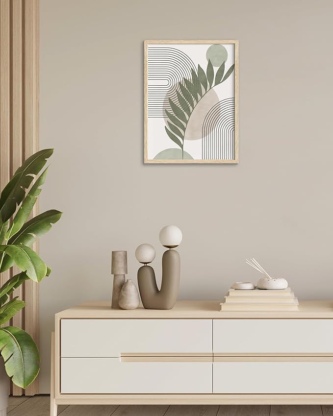HesenDot Unframed Boho Sage Green Canvas Prints, 12x16in Botanical Line Wall Art - Image 5