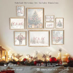 Vodefoad 9Pcs Christmas Print Set Winter Holiday Gallery Wall Prints Santa - Image 3