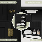 Smuxee Black Bathroom Cabinet Wall Mounted - Image 5