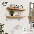 BAOBAB WORKSHOP Natural Wood Floating Shelves - Image 3