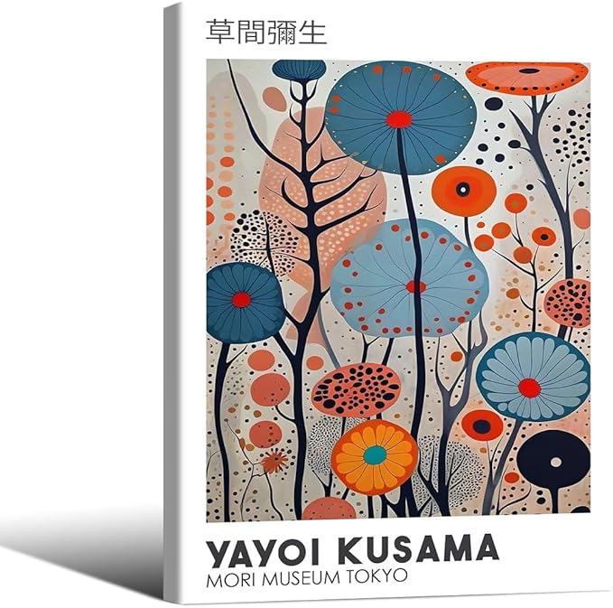 Yayoi Kusama Framed Wall Art 8x10in Vintage Japanese Painting Posters Tokyo by Heltrappe