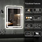 LED Bathroom Mirror, 24x32 Inch Gradient Front and Backlit LED Mirror - Image 2