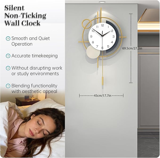 Large Wall Clocks for Living Room Decor Modern Wall Clock Battery Operated - Image 4